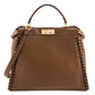 Fendi Brown Whipstitched Leather Large Peekaboo Rovelle Bags