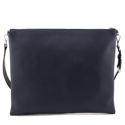 Fendi Dark Blue Vitello Cher Logo Embossed After Messenger Bag Rovelle Bags