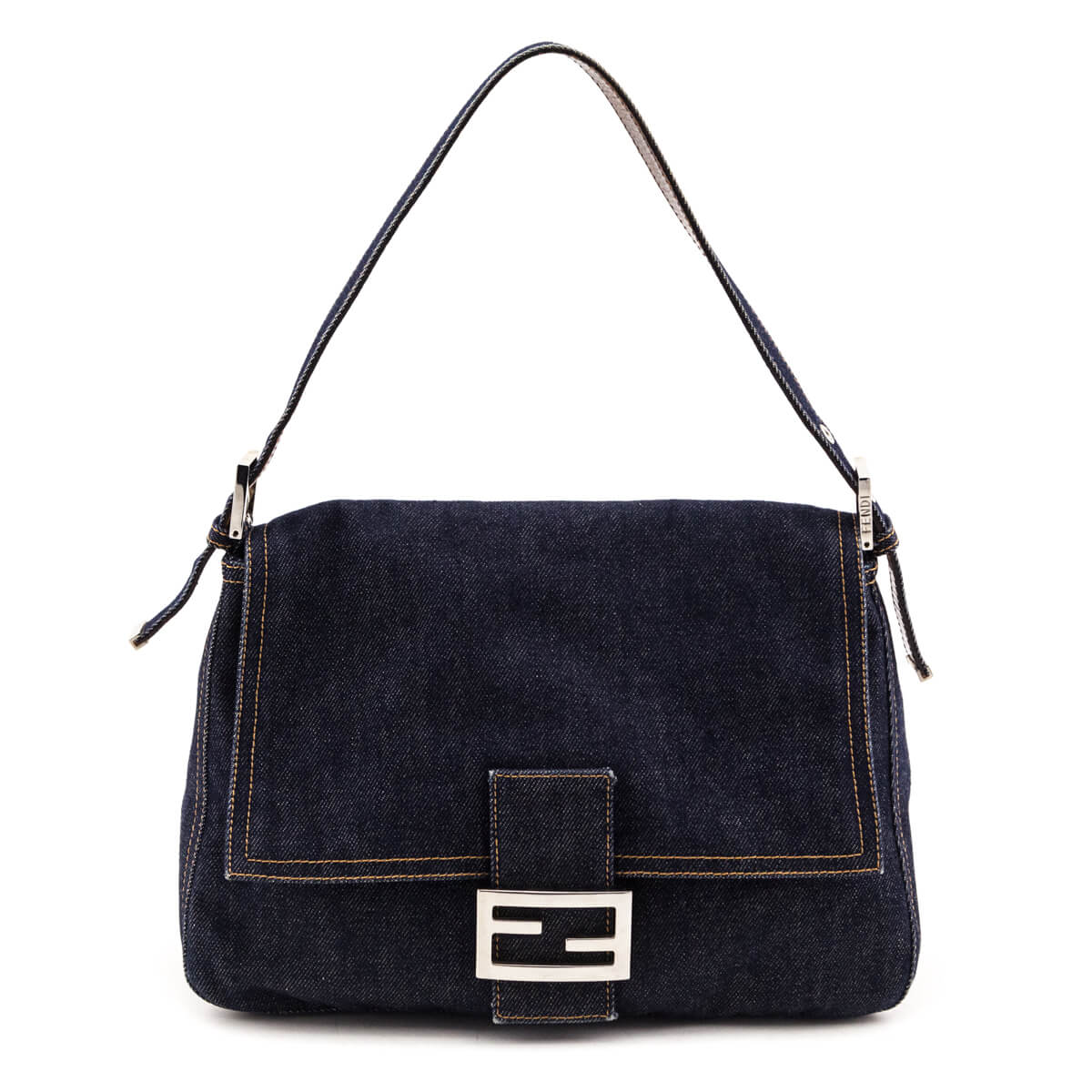 Fendi Denim Mama Baguette Rovelle Bags