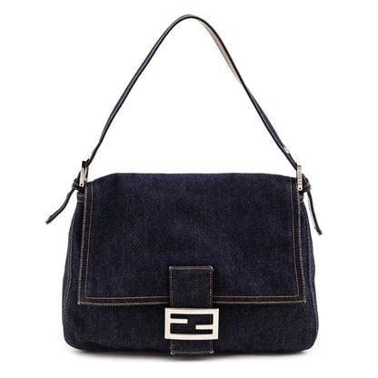 Fendi Denim Mama Baguette Rovelle Bags