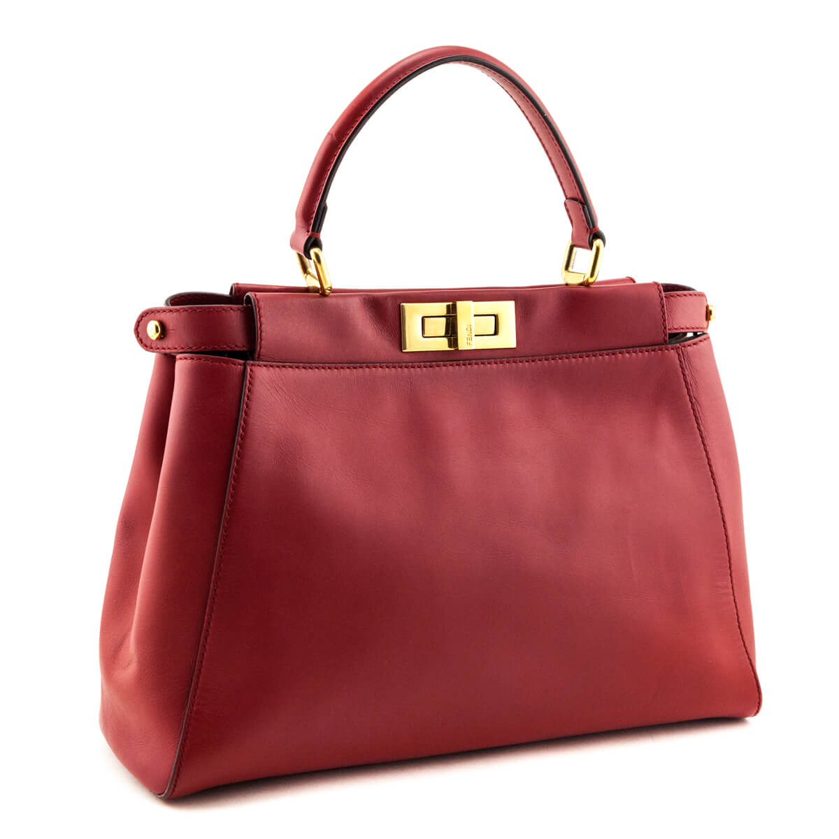 Fendi Red Nappa Medium Peekaboo Bag Rovelle Bags