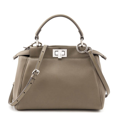 Fendi Tortora Nappa Mini Peekaboo Iconic Satchel Rovelle Bags