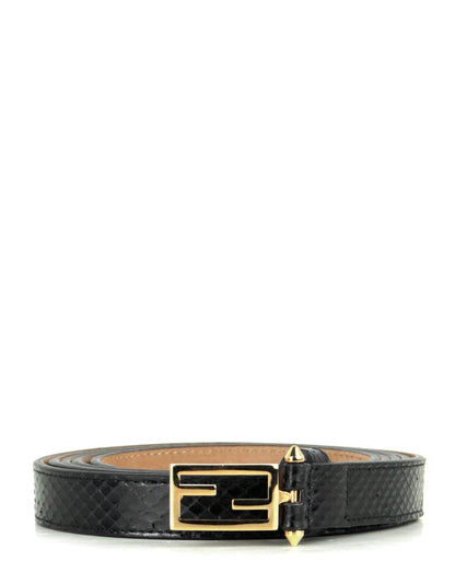 Fendi Black Snake Print Thin Baguette Double Wrap Belt sz 75/ 30" Rovelle Bags