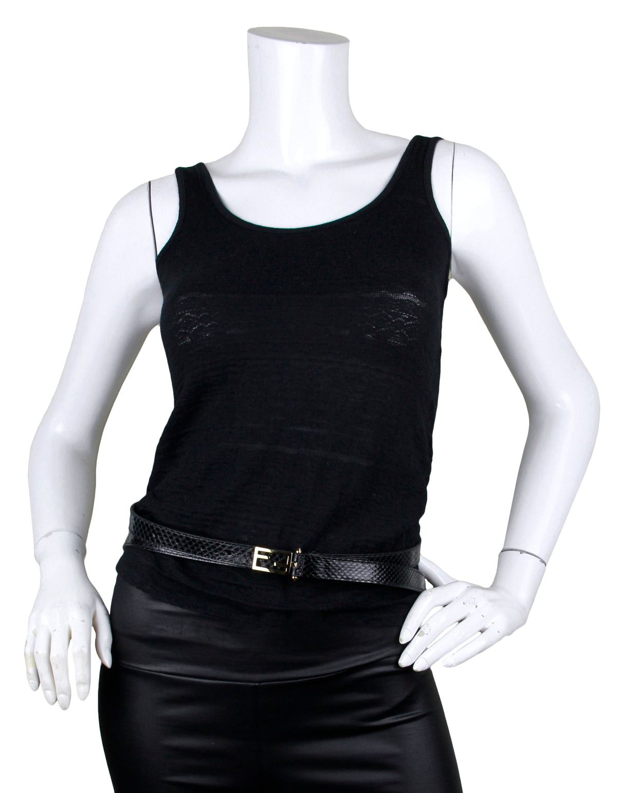 Fendi Black Snake Print Thin Baguette Double Wrap Belt sz 75/ 30" Rovelle Bags