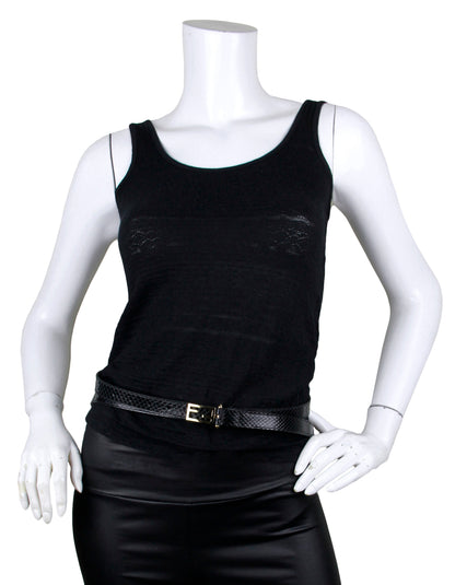 Fendi Black Snake Print Thin Baguette Double Wrap Belt sz 75/ 30" Rovelle Bags