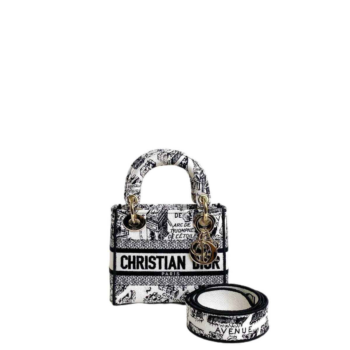 Dior Lady Dior Lou Mini Canvas Handbag Rovelle Bags