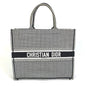 Dior Tote Bag canvas White / black Houndstooth Shoulder Bag Hound Tooth Embroidery Women Rovelle Bags