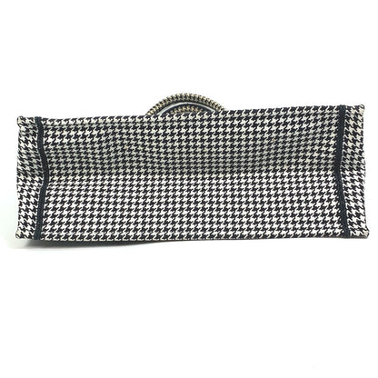 Dior Tote Bag canvas White / black Houndstooth Shoulder Bag Hound Tooth Embroidery Women Rovelle Bags