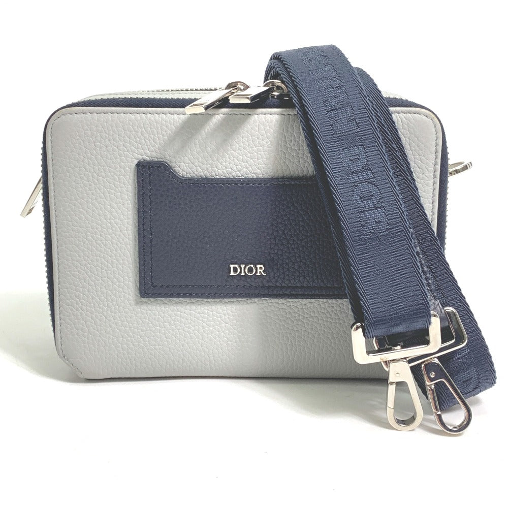 Dior Shoulder Bag leather gray logo 2PUBC120GBC H07E mens Rovelle Bags