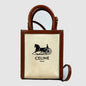 CELINE Shoulder Bag 193302DCI.02NT Canvas / leather beige Carriage Vertical hippo mini Women