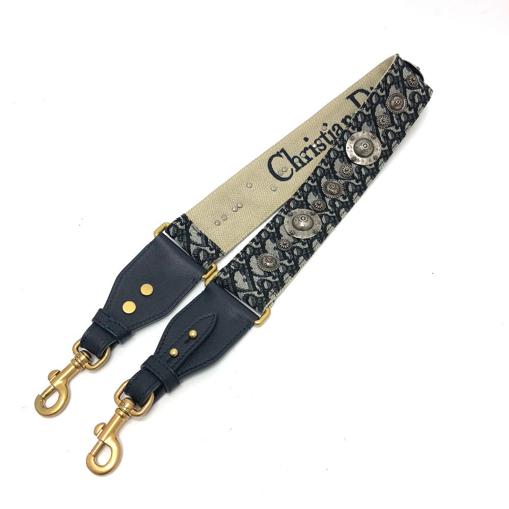 Dior Shoulder strap canvas Navy Oblique logo medallion Rovelle Bags