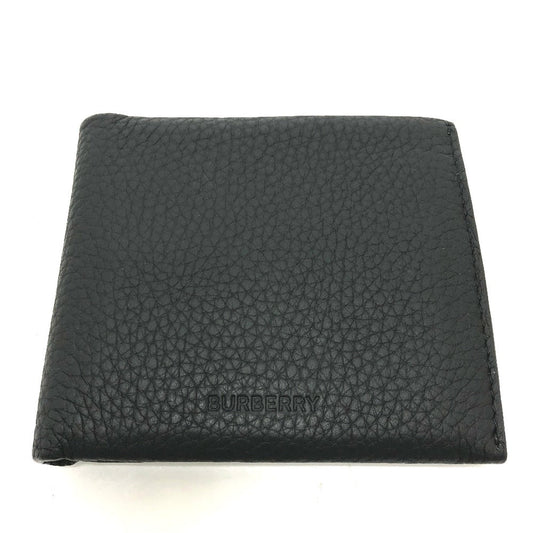 BURBERRY Folded wallet 8043377 leather black logo Wallet mens