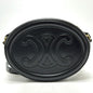 CELINE Shoulder Bag leather black Triomphe Oval Purse Cuir Women