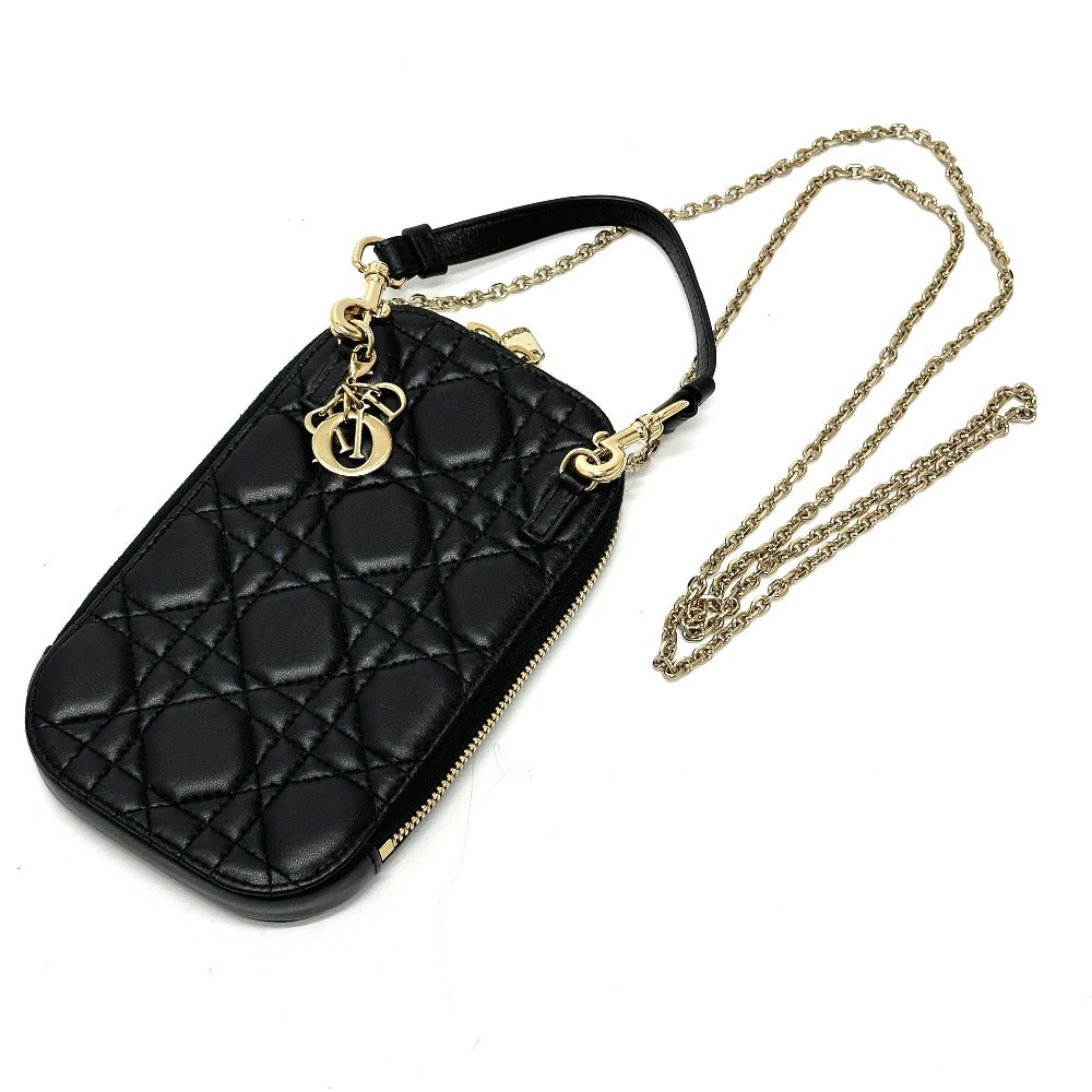 Christian Dior Shoulder Bag S0842ONMJ leather black Canage Phone case Women Rovelle Bags