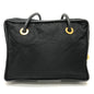 CELINE Shoulder Bag Nylon / leather black Circle logo Women