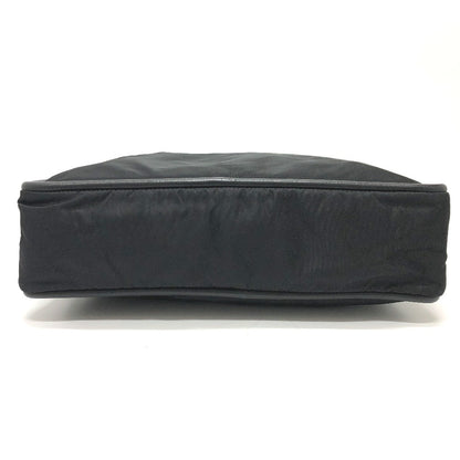 CELINE Shoulder Bag Nylon / leather black Circle logo Women
