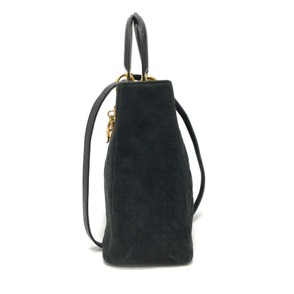 Dior Handbag Leather / suede black Lady Dior LADY DIOR Women Rovelle Bags