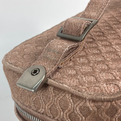 Christian Dior Handbag canvas pink logo mesh vanity bag Women Rovelle Bags