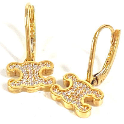 CELINE Pierce metal gold triomphe logo