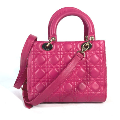 Dior Handbag lambskin pink Crossbody Lady Dior Women Rovelle Bags