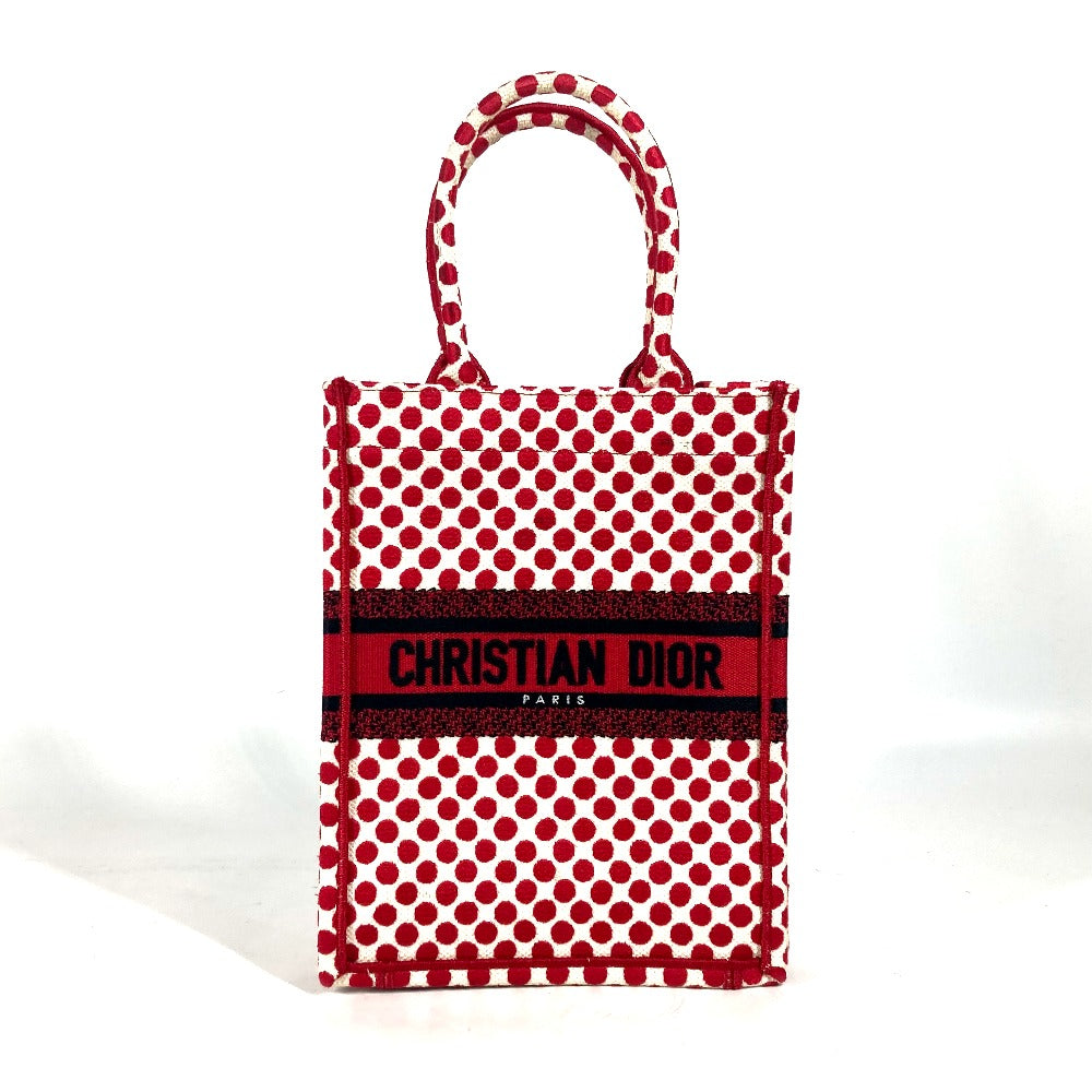 Dior Handbag canvas Red DIORAMOUR Dior Amour Bar Tikal Book Tote Women Rovelle Bags