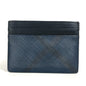 BURBERRY Card Case Leather / PVC Navy check unisex(Unisex)