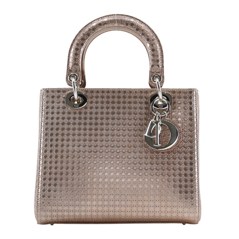 Christian Dior Handbag M0550PSKC leather Pink gold Canage medium Lady Dior Women Rovelle Bags