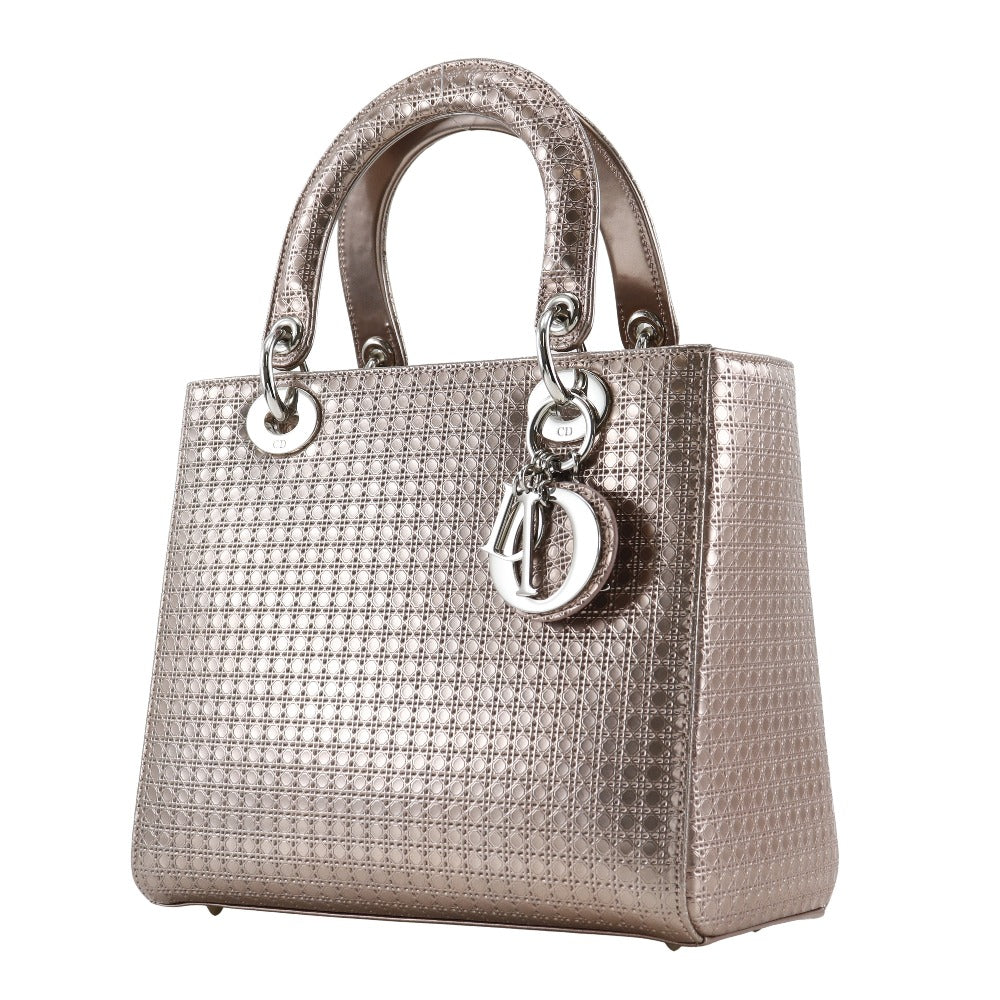 Christian Dior Handbag M0550PSKC leather Pink gold Canage medium Lady Dior Women Rovelle Bags