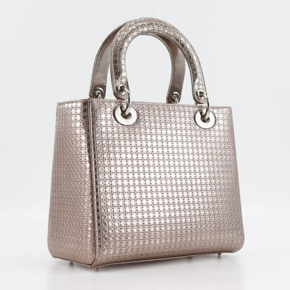 Christian Dior Handbag M0550PSKC leather Pink gold Canage medium Lady Dior Women Rovelle Bags