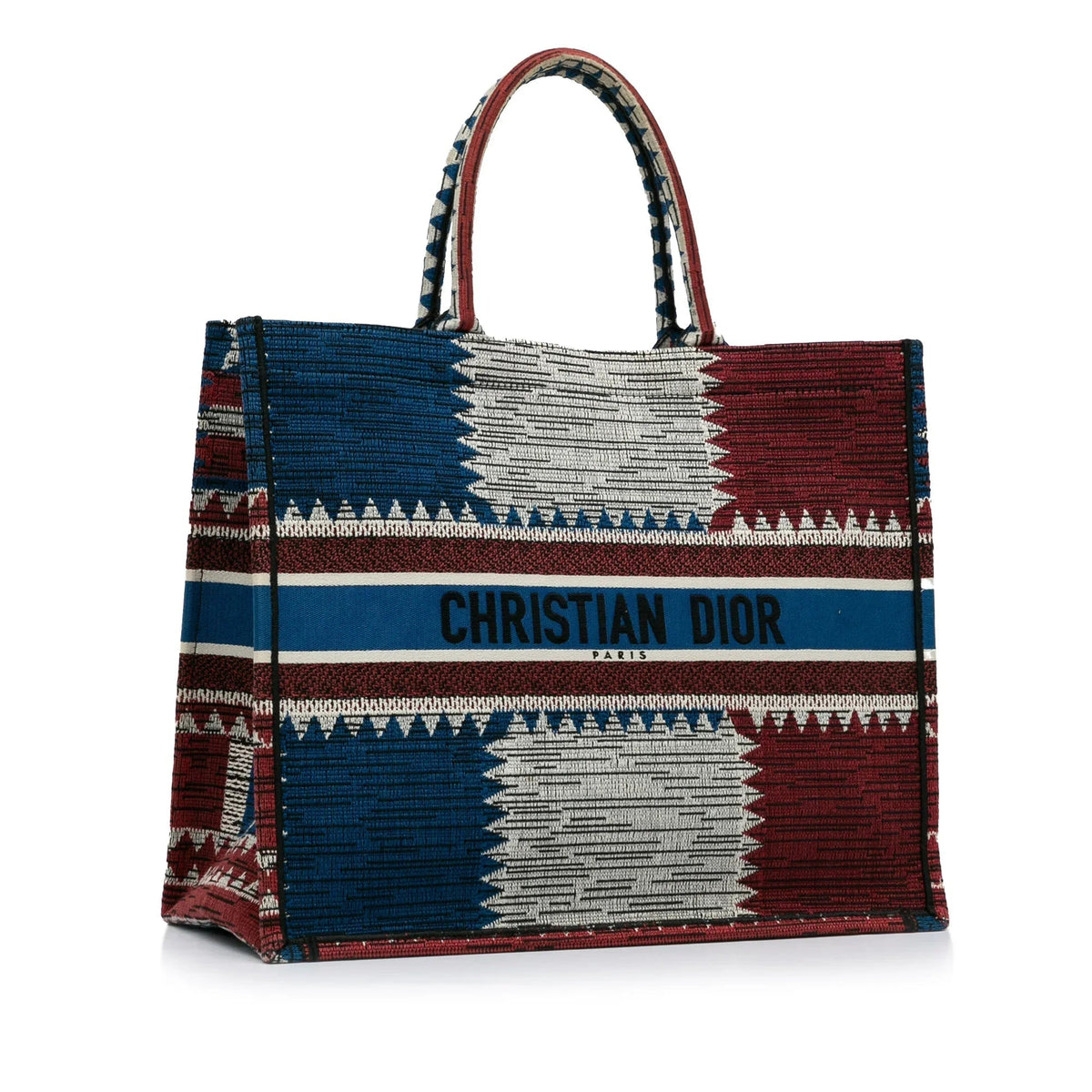 Blue Dior Large French Flag Book Tote Rovelle Bags