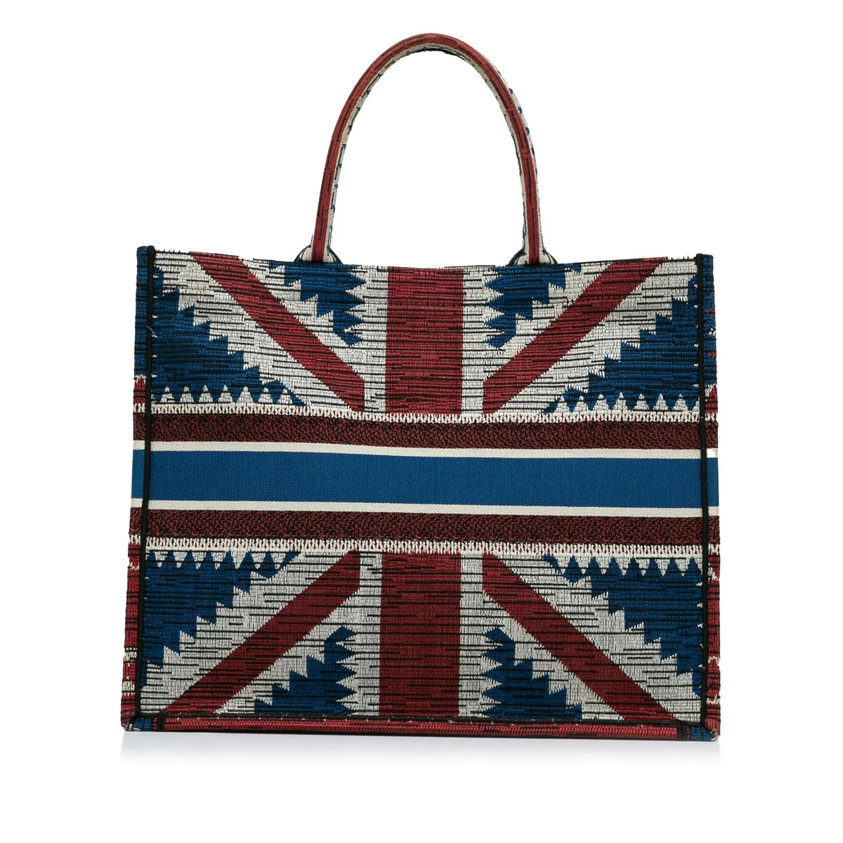 Blue Dior Large French Flag Book Tote Rovelle Bags