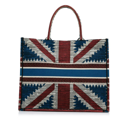 Blue Dior Large French Flag Book Tote Rovelle Bags