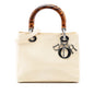 White Dior Medium Canvas Lady Dior Satchel Rovelle Bags