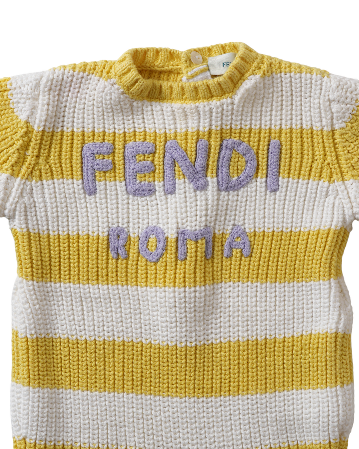 New Fendi Yellow & White Stripe Onesie Rovelle Bags