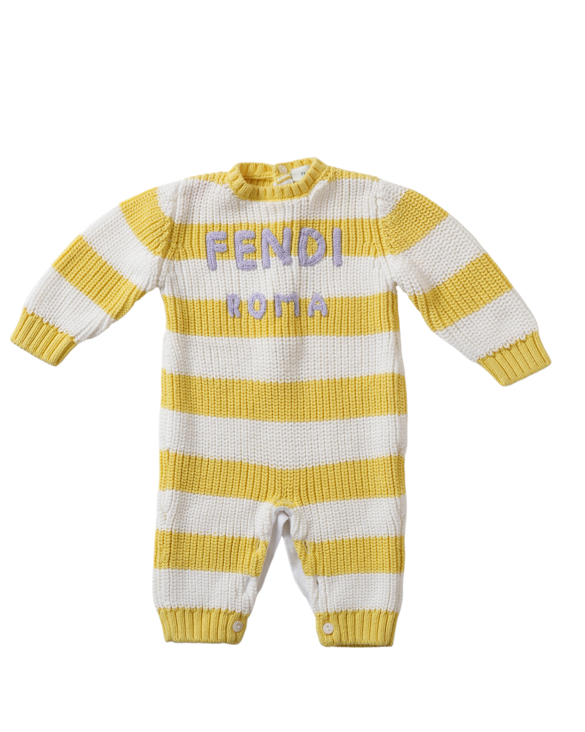 New Fendi Yellow & White Stripe Onesie Rovelle Bags