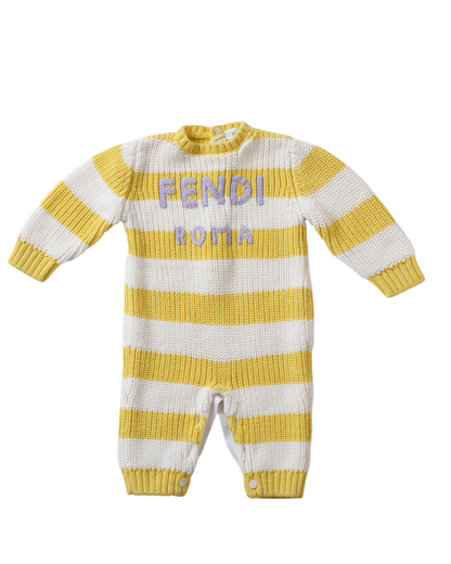New Fendi Yellow & White Stripe Onesie Rovelle Bags