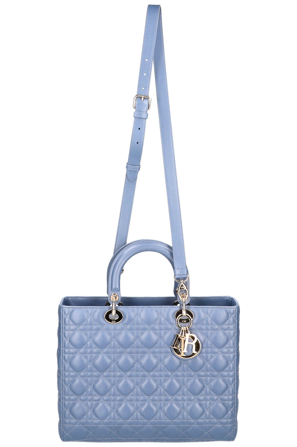 Christian Dior Large Lady Dior Bag Blue Rovelle Bags
