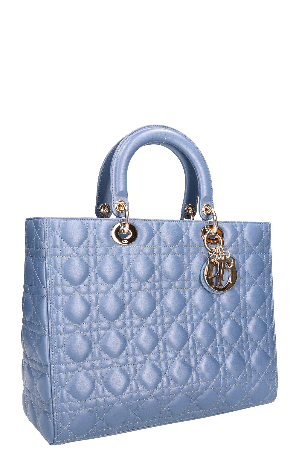 Christian Dior Large Lady Dior Bag Blue Rovelle Bags