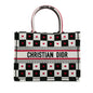 White Dior Dioramour Medium Canvas D-Chess Book Tote Rovelle Bags