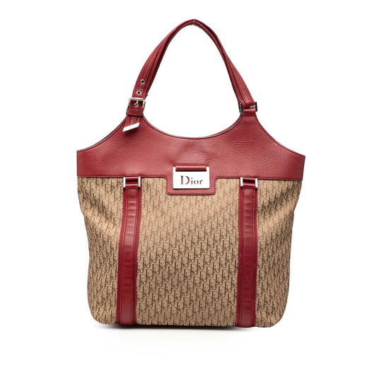 Brown Dior Diorissimo Trotter Canvas Street Chic Tote Rovelle Bags