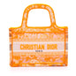 Orange Dior Mini Canvas Embroidered Dioriviera Toile De Jouy Book Tote Handbag Rovelle Bags