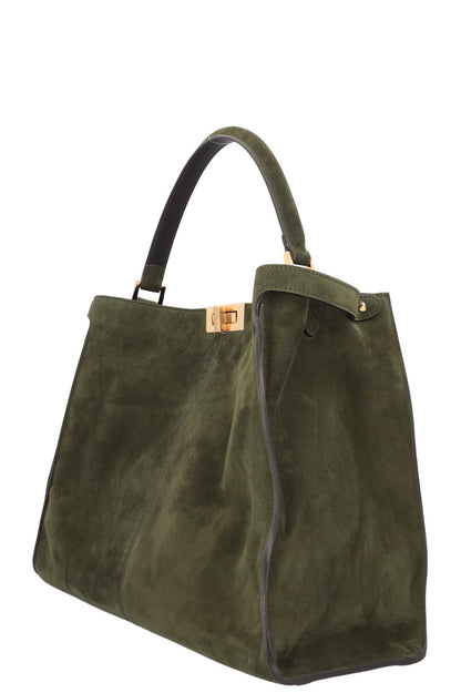 FENDI Large Peekaboo X-Lite Bag Suede Green Rovelle Bags