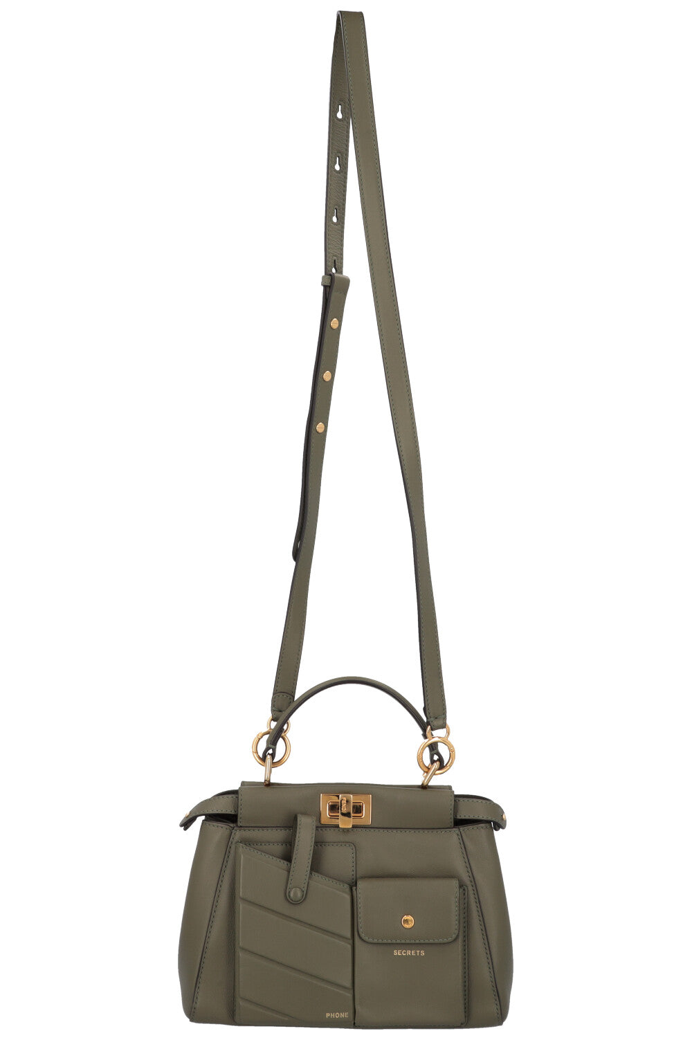 FENDI Mini Peekaboo Pocket Leather Green Rovelle Bags