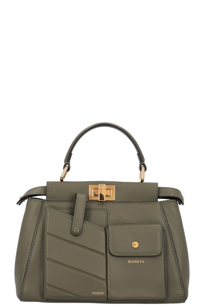 FENDI Mini Peekaboo Pocket Leather Green Rovelle Bags