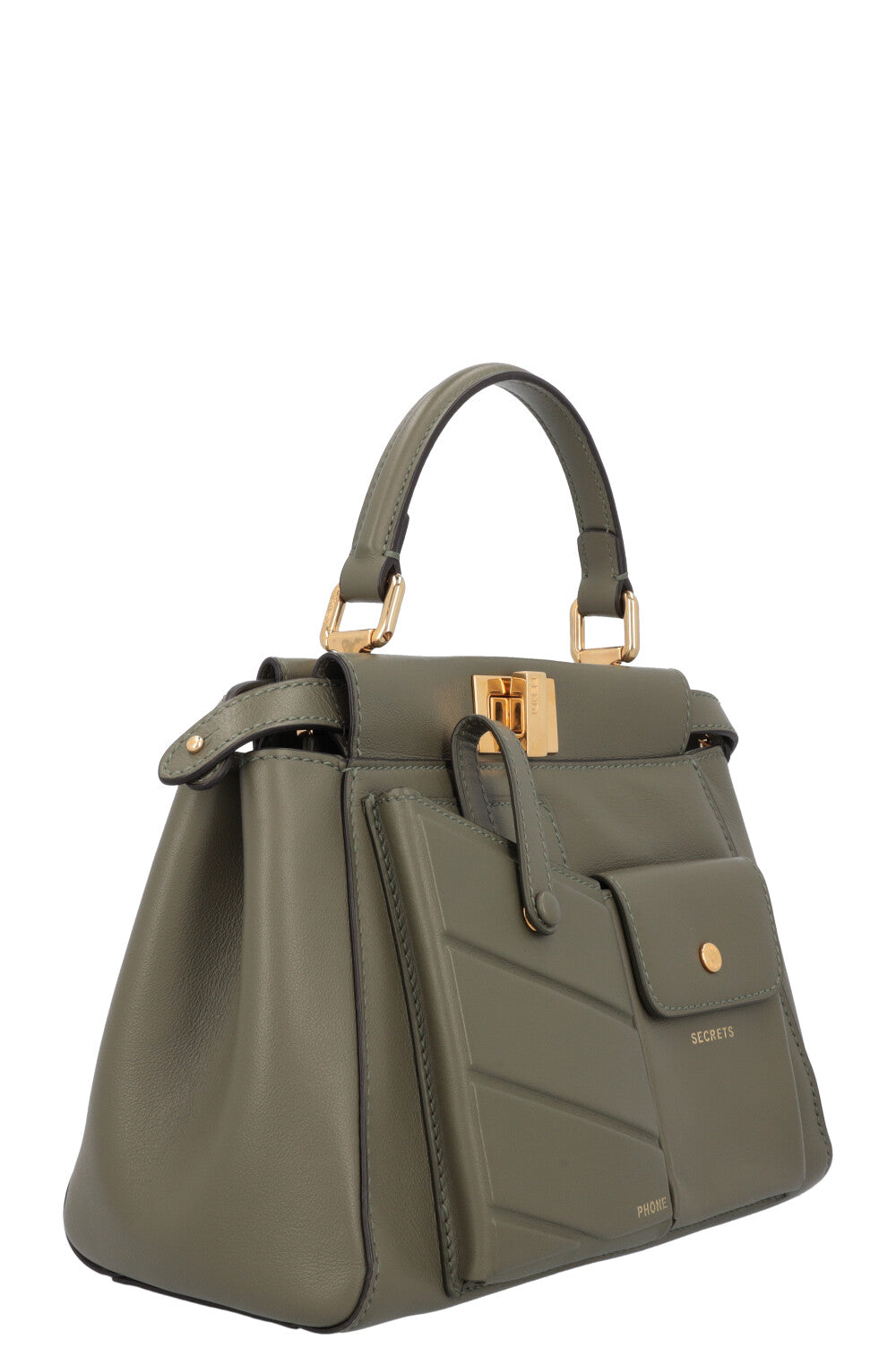 FENDI Mini Peekaboo Pocket Leather Green Rovelle Bags
