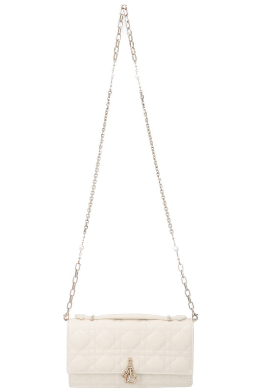 Christian Dior My Dior Top Handle Bag Cannage White Leather Rovelle Bags