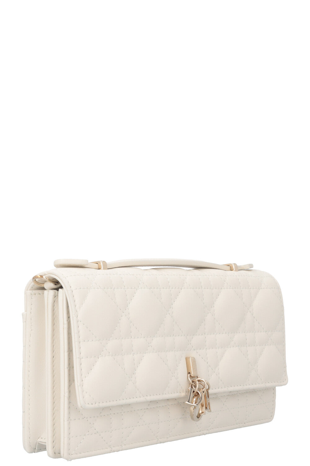Christian Dior My Dior Top Handle Bag Cannage White Leather Rovelle Bags