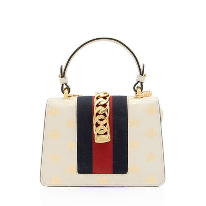 Gucci Calfskin Bee & Star Sylvie Mini Top Handle Rovelle Bags