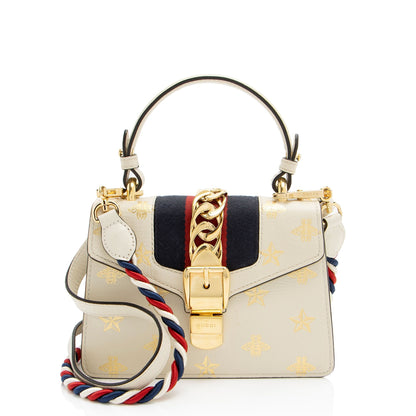 Gucci Calfskin Bee & Star Sylvie Mini Top Handle Rovelle Bags