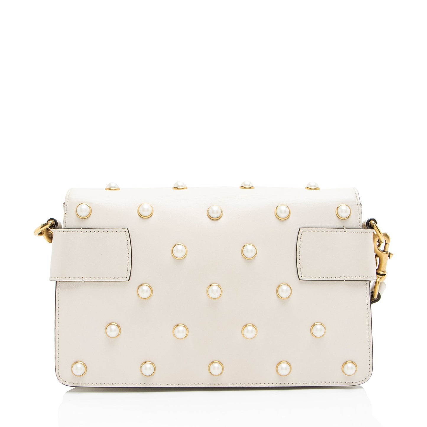 Gucci Calfskin Pearl Bee Broadway Mini Shoulder Bag Rovelle Bags